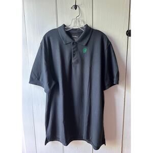 LL Bean black polo shirt men's large traditional fit